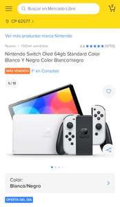 Mercado Libre: Nintendo Switch Oled pagando con TDC MercadoPago