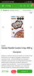 Bodega Aurrera: Cereal Nestlé Cookie Crisp 480 g 2x100 y más cereales