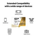Amazon: Silicon Power - Tarjeta microSDXC UHS-I (U3), V30 4K A1 (512 GB, tarjeta microSD de alta velocidad con adaptador