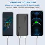 Amazon: 1 Hora Power Bank 10000 mah Ultra Slim de Bateria Portatil Lámpara incorporada Carga USB con Cable Micro USB 20CM