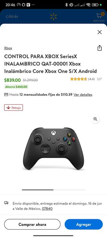 Walmart: Control Xbox One series X/S inalámbrico