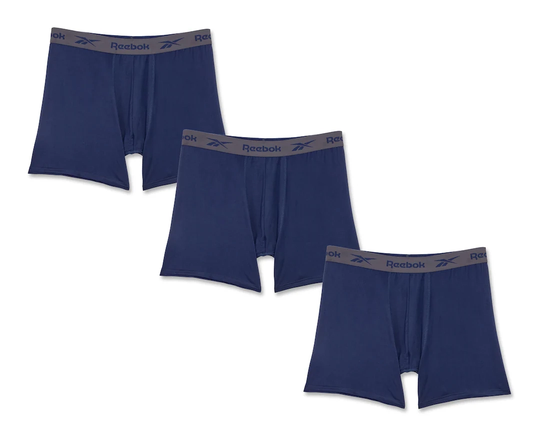 Coppel: Bóxer Corto Reebok para Hombre 3 Piezas (Azul o Rojo)
