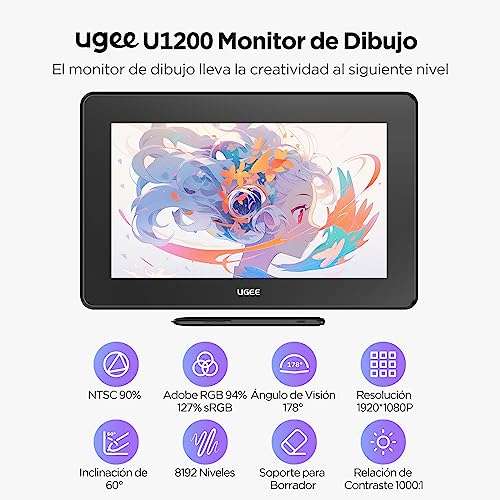 Amazon: Tableta Gráfica UGEE U1200 a $1899 o más barata, más regalos!