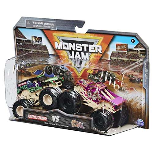 Amazon: Monster Jam Set de 2 Autos Grave Digger vs. Calavera Escala 1:64