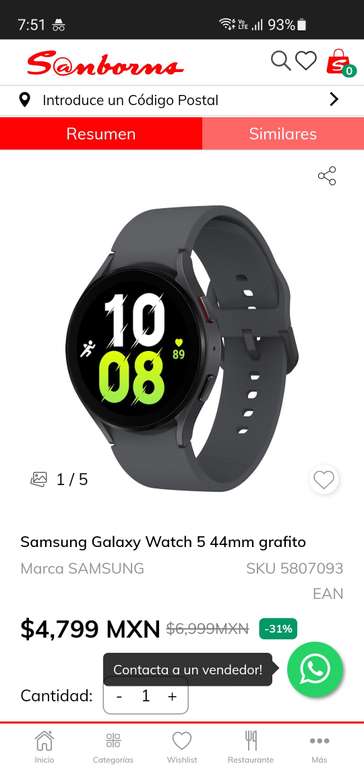 Sanborns: Samsung Galaxy watch 5 44mm