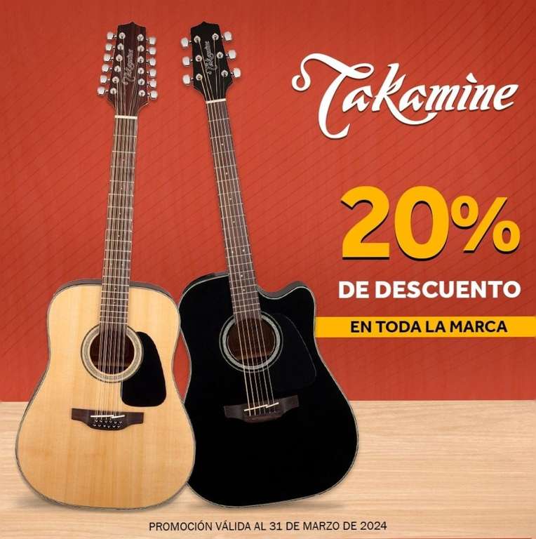 Guitarras takamine - 20% de descuento en toda la marca