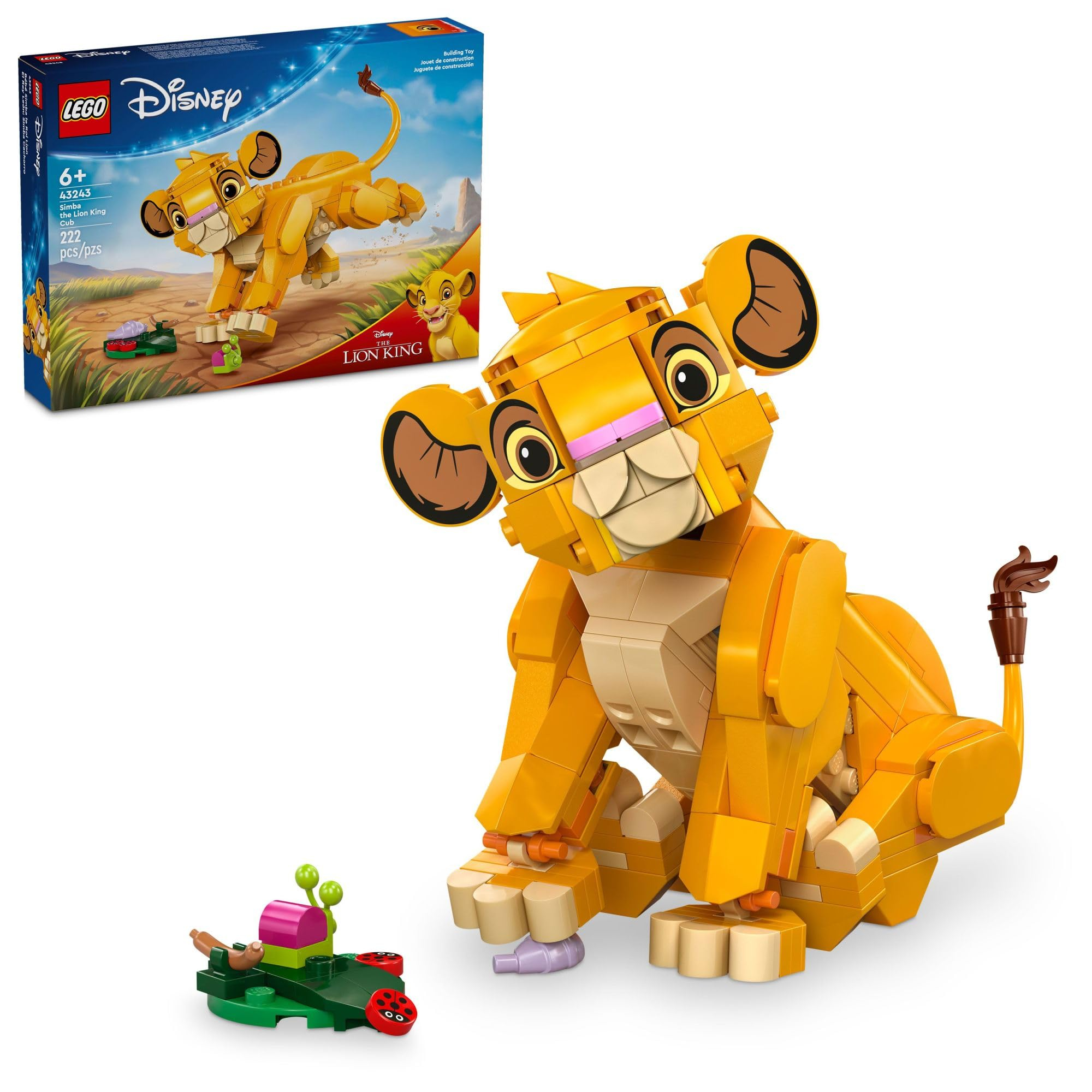 Amazon: LEGO Disney El Rey León: Simba Cachorro Figura articulada, de 6 años en adelante 43243