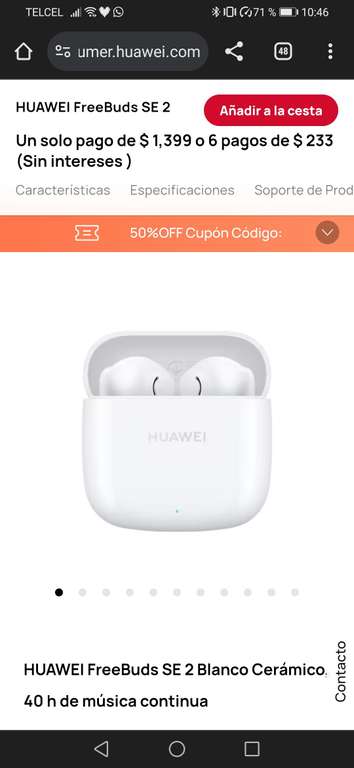 Huawei FreeBuds SE 2 blanco al Mejor Precio