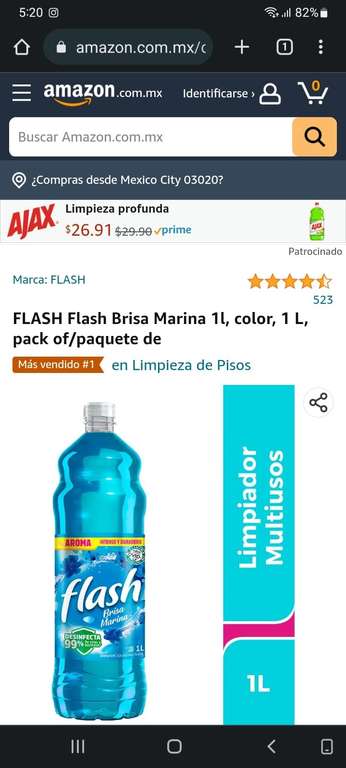 Flash 10 litros Brisa marina o Lavanda Amazon