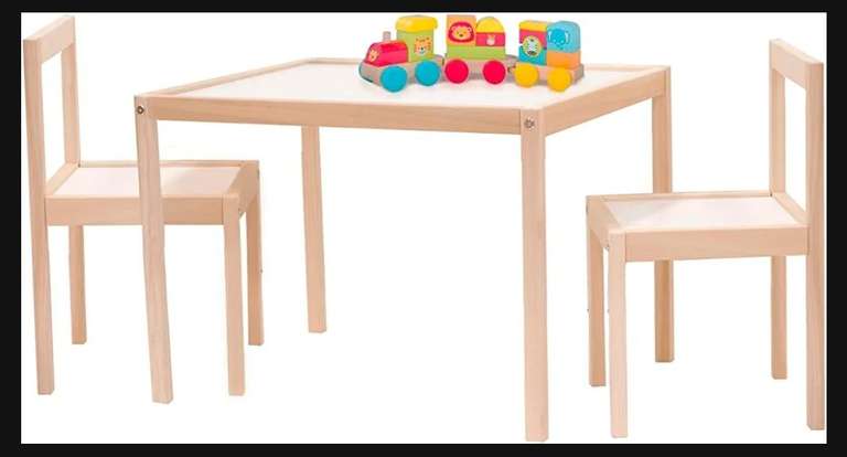 Amazon: KIT Mobiliario Set de 1 Mesa Mini y 2 sillas Mini Infantil Montessori