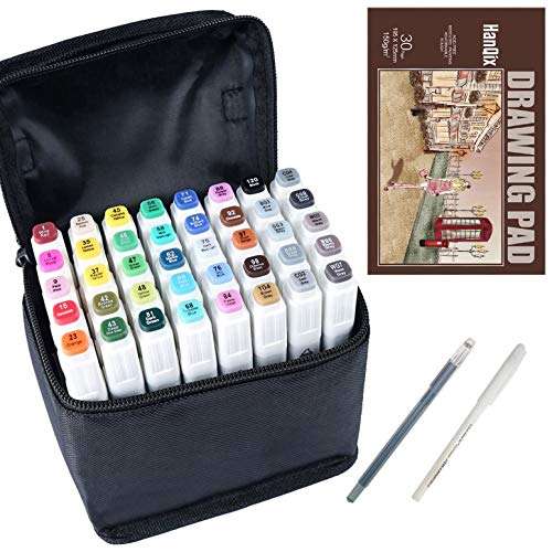 Amazon: Hanqix Marker Pen Set Dibujo rotulador Marcadores de Doble Marcador de Punta (40 colores)