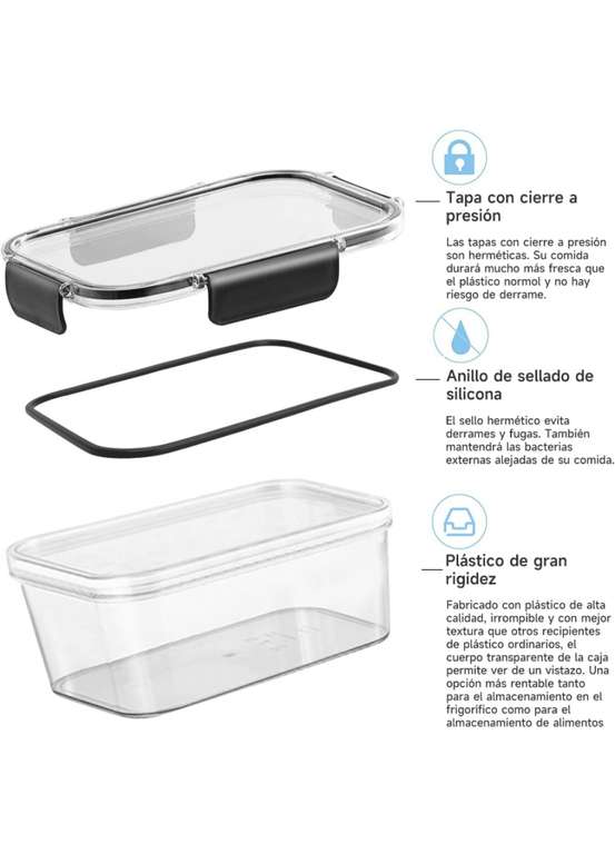 Amazon: Recipientes de plástico para alimentos,Juego de Recipientes 12 piezas, Food Storage Container con Tapas de Cierre Fácil