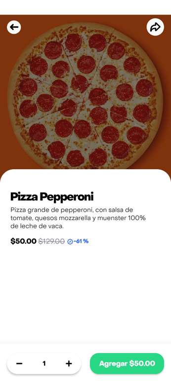 Little caesar en Rappi: Pizza de peperoni a 50$
