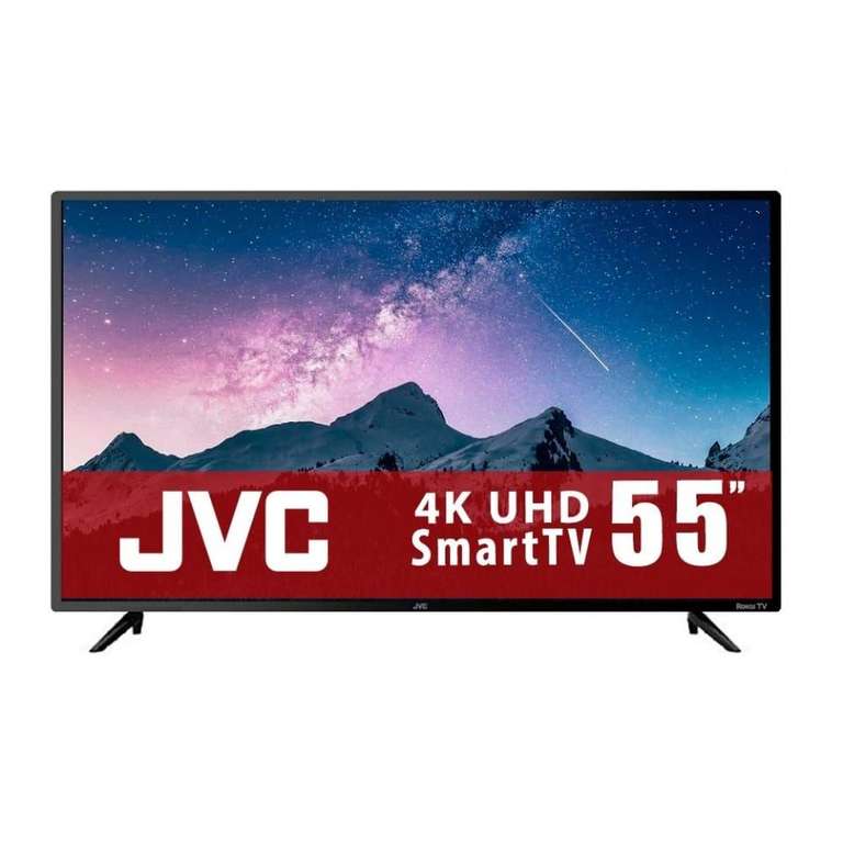 Pantallas JVC 55", 65" y 70" (SMART TV, 4K ULTRA HD con ROKU TV). 12% con BBVA y cupón