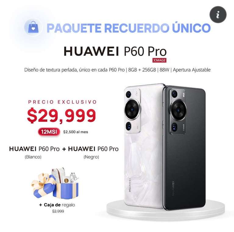 Huawei: Celular Huawei p60 pro 8GB al 2 x 1 + caja de regalo de viaje