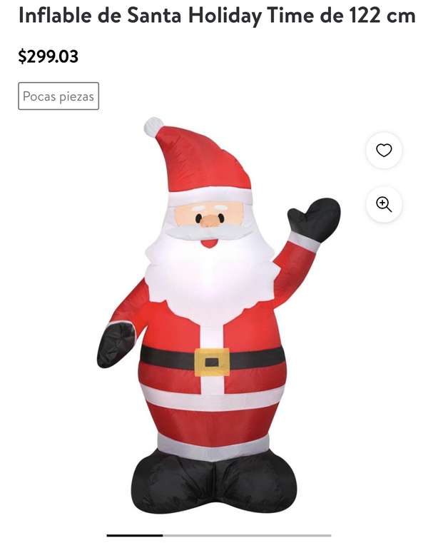Walmart: Inflable de Santa Holiday Time de 122 cm