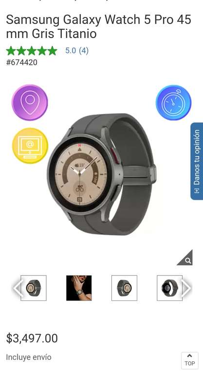 Costco - Galaxy Watch 5 Pro 45 mm Gris Titanio