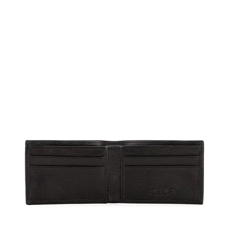 Cloe: Cartera de Piel Flap Chica Uomo Negra