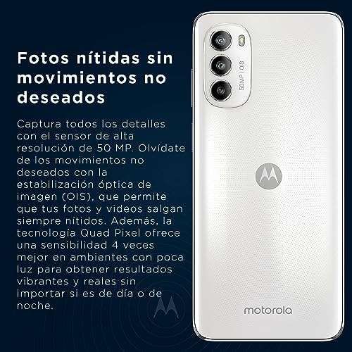 Amazon: Motorola Moto G82 - Celular 128 GB de Memoria y 6 GB de RAM, Desbloqueado Nacional - Blanco