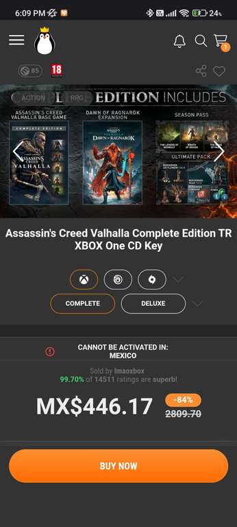 Kinguin: Assassin's Creed Valhalla Complete Edition Xbox X/S TRK
