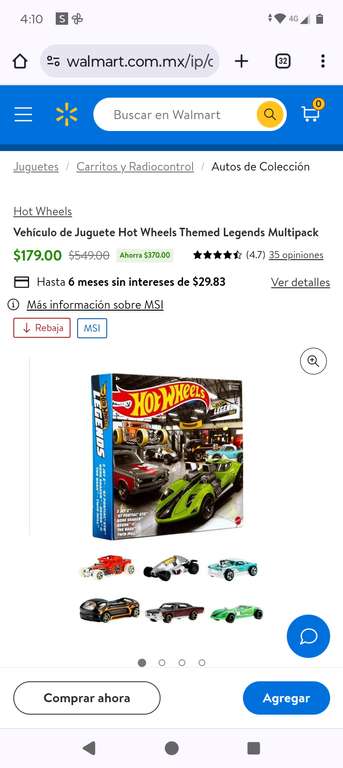 Walmart, Hot Wheels MultiPack 6 vehículos