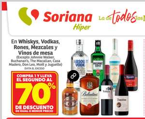 Soriana Hiper - Vinos y licores el 2do al 70%