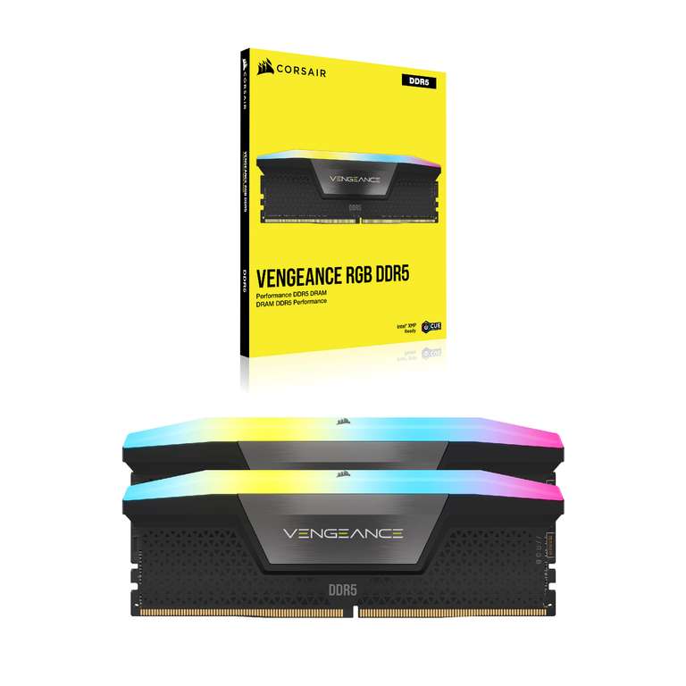 Amazon: Corsair Vengeance RGB DDR5 RAM 32GB (2x16GB) 6000MHz CL30 AMD Expo iCUE Compatible Computer Memory - Gray