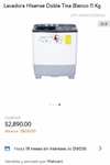 Walmart: Lavadora Hisense Doble Tina 11kg $2890.00 