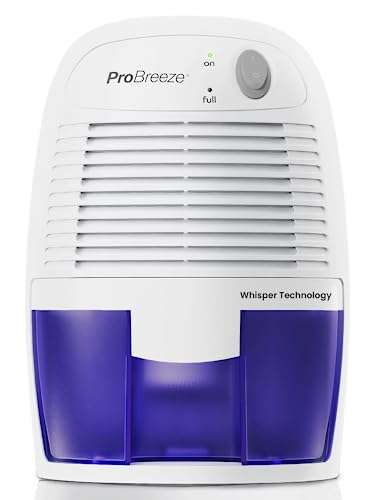 Pro Breeze Mini Deshumidificador de Aire compacto, Silencioso y Portátil,  500 ml, para Moldes y Humedad 