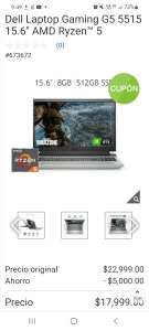 Costco Dell Laptop Gaming G5 5515 15.6" AMD Ryzen 5 con citi-costco