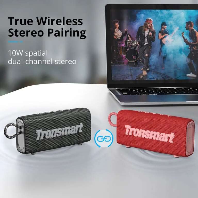 AliExpress: Tronsmart Trip Bluetooth 5,3, reproductor de música portátil con controlador Dual, resistencia al agua IPX7