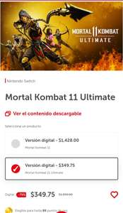 Nintendo Eshop México: Mortal Kombat 11 Ultimate