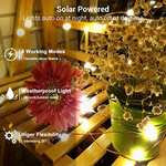 Amazon: MYDEAR Cadena Luces Solares, 22 Metros 200 LED 8 Modos, Exterior/Interior, Blanco Cálido