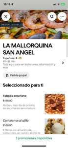 Uber Eats: La Mallorquina San Ángel: $580 de descuento en la compra de $500 con Uber One.