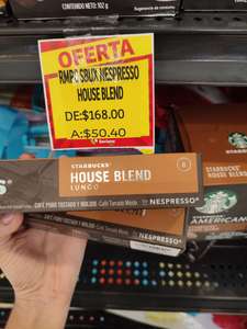 Rebaja en Mega Soriana en cápsulas Starbucks para Nespresso y Dolce Gusto
