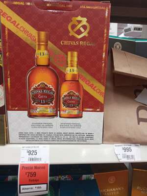 Walmart Fco Villa Dgo; whiskys Chivas en oferta | Ejemplo: Chivas Regal 12 + Vodka Absolut 200 mL