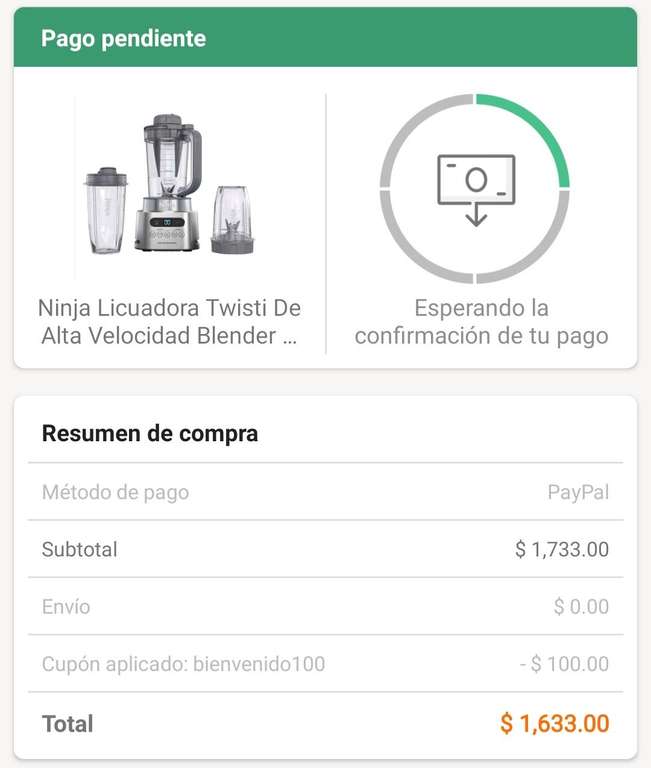 Linio: Licuadora Ninja duo twist SS150 y procesador (Reacondicionado) | $1633 con cupón 1a compra en app BIENVENIDO100