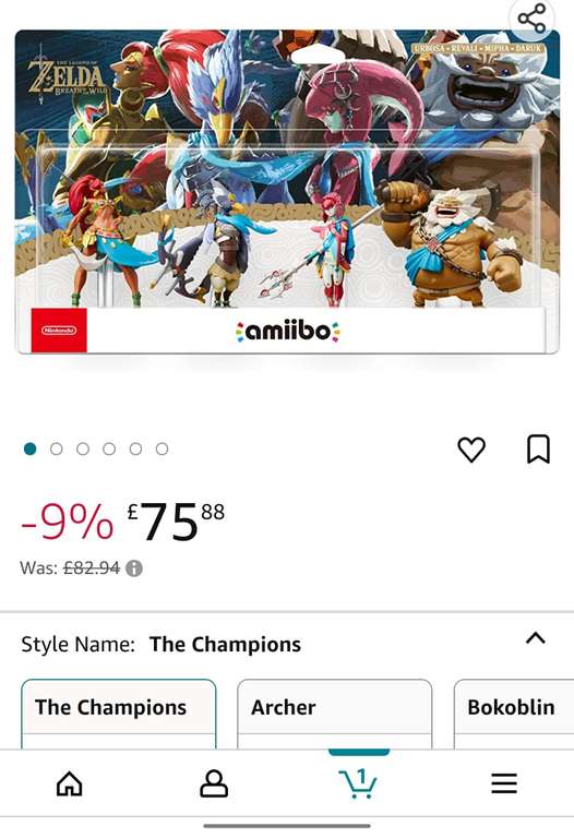 Amazon UK: The Champions Amiibo - The Legend of Zelda: Breath of the Wild Collection (Nintendo Wii U/Nintendo 3DS/Nintendo Switch)