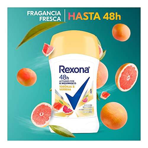 Amazon: Rexona Toronja & Verbena Desodorante Antitranspirante para Mujer en Barra con Tecnología Antioxidante 45 g (Precio Planea y Ahorra)