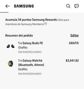 Samsung Store: Samsung GALAXY WATCH 6 + BUDS FE SOLO COLOR PLATA