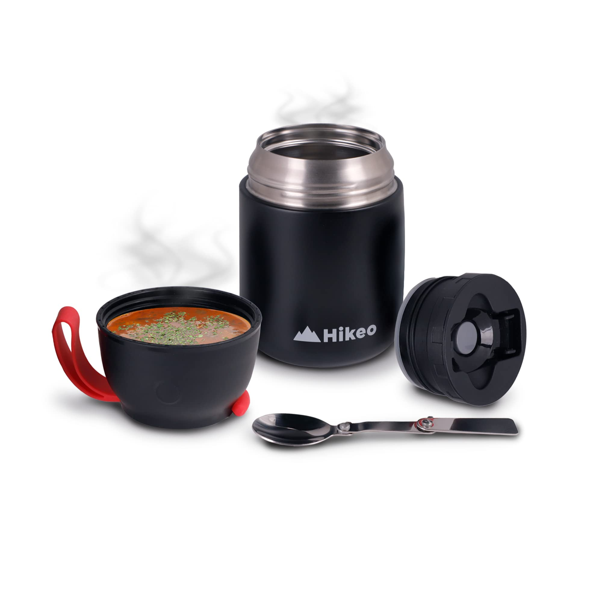 Amazon: Hikeo Termo para Comida Caliente y Fría de 628 ml, Hermético con Cuchara ,Tapa Tipo Tazón, de Acero Inoxidable, Asa de Silicona