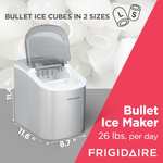 Amazon: Maquina de hielo compacta Frigidaire, 26 libras (12Kg) por día, 9 cubos en aprox 7 minutos