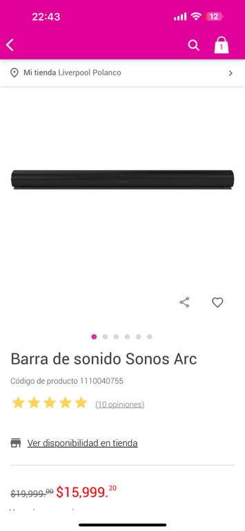 Liverpool: Sonos Arc (blanca o negra)