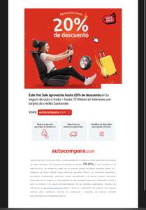 Autocompara Santander [Hot Sale 2023]: 20% dscto. y 12 MSI pagando seguro de auto