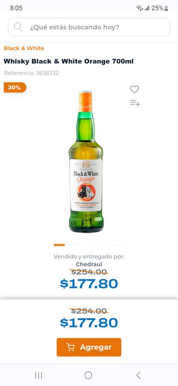 Chedraui: Whisky Black & White Orange