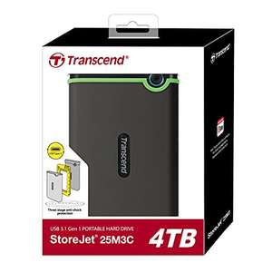 Amazon: Transcend - Disco Duro Externo - USB C & 3.1 - Resistencia Militar - Hasta 5Gbps - Certificacion MIL STD 810G - 4TB