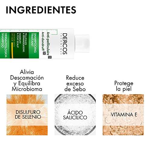 Amazon: Vichy "vichy dercos caspa seco 200ml shampoo para combatir la caspa en cabello seco"