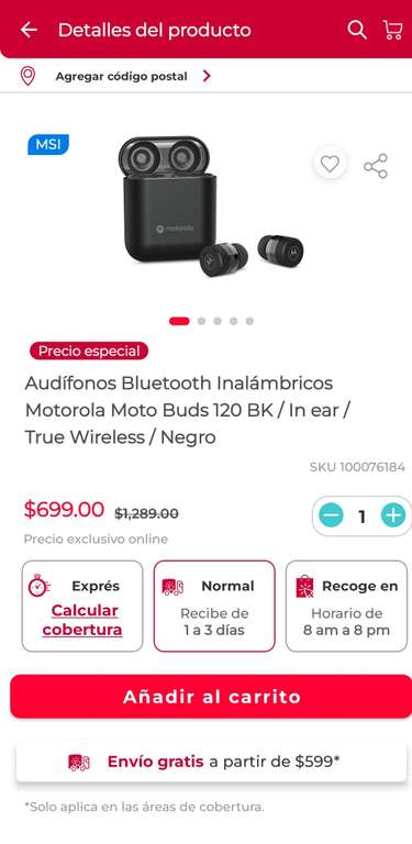 Office Depot: Moto buds 120 real true wireless blanco/negro