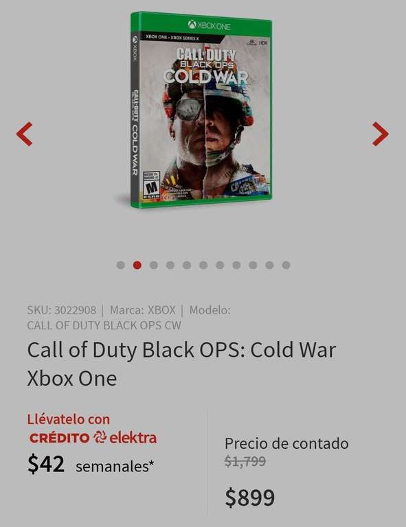 Elektra: COD Black OPS: cold war Xbox one
