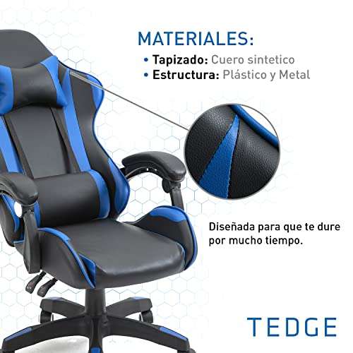 Amazon: Tedge Silla Gamer Ergonómica Reclinable Negra con Azul Gaming